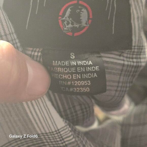 Metal Mulisha grey and white button up shirt size small - Picture 4 of 7